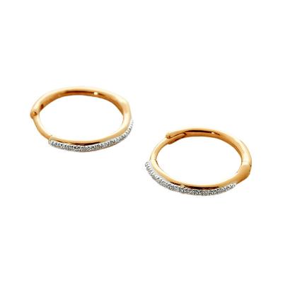 925 Sterling Silver Diamond Small Hoop Earrings