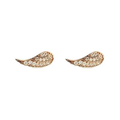 925 Sterling Silver Leaf Pave Zircon Stud Earring