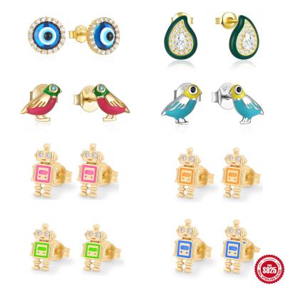 Cool Enamel Color Stud Earrings