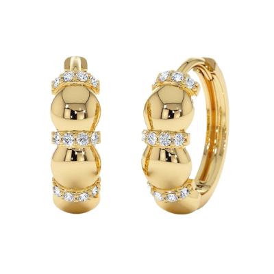 Fine Chunky Bead Hoops Earring