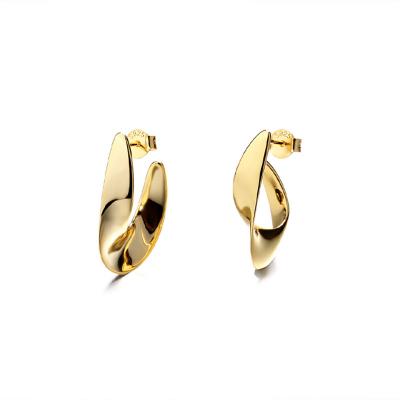 Geometric C Shape Hoop Earrings