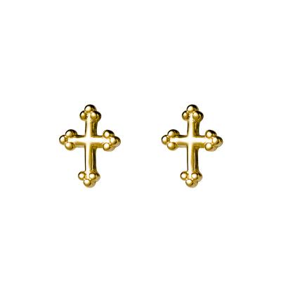  Gold Plated Mini Cross Stud Earrings 