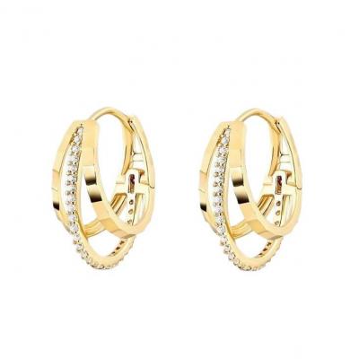 Gold Plated Triple Hoop Earring 