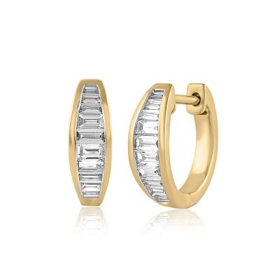 Gold Plated Zircon Hoop Huggies Earring 