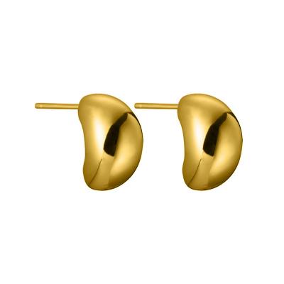 Golden Teardrop-shaped Drop Earrings 