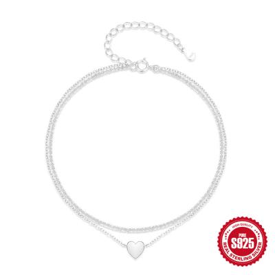 Heart Silver Anklet