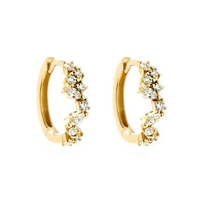 Irregular Zircon Hoop Earrings