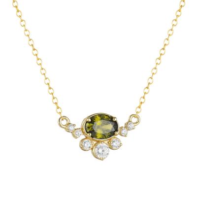 Oval Shape Zircon Necklace