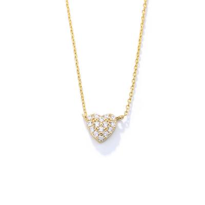 Pave Heart Mini Pendant Necklace