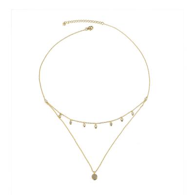 Percet Dotted Zircon Layered Necklace