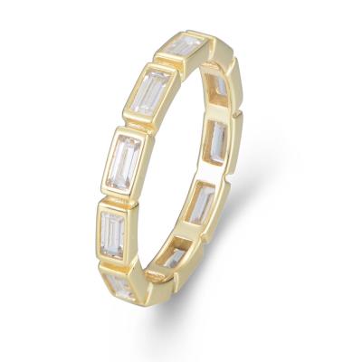 Rectangular Zircon Gold Ring