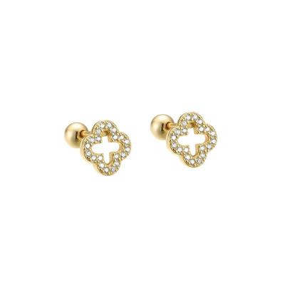 Sterling Silver Four Leaf Clover Earrings