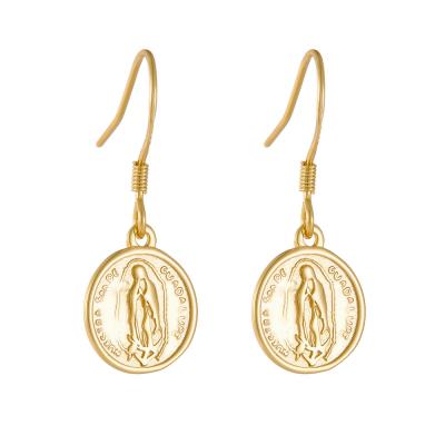 Virgin Mary Hoop Earrings